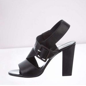 Robert Clergerie Leather Crossover Sandals Heels